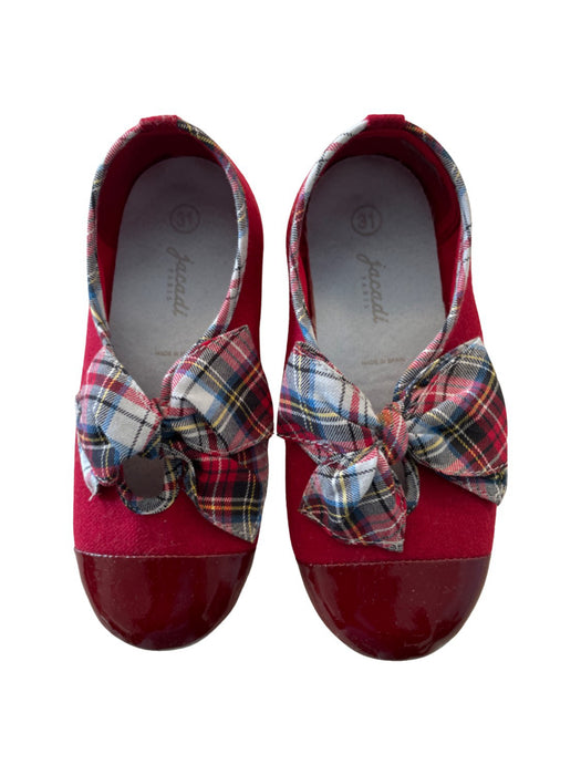 A Red Flats from Jacadi in size 6T for girl. (Front View)