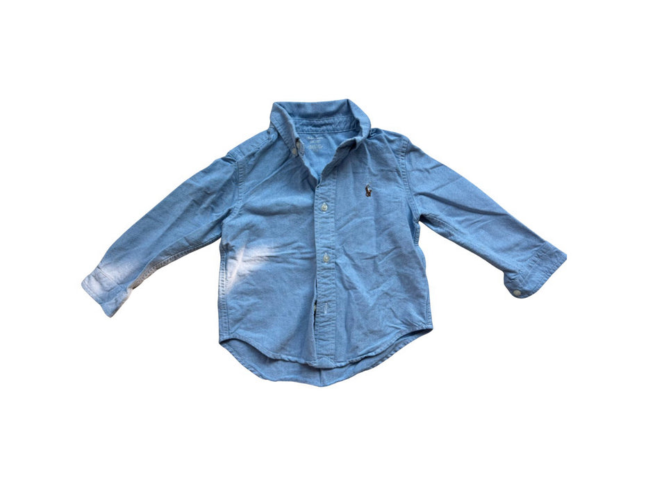 A Blue Long Sleeve Shirts from Ralph Lauren in size 2T for boy. (Front View)