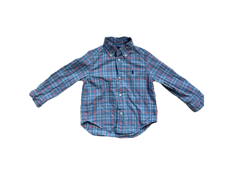 A Blue Long Sleeve Shirts from Ralph Lauren in size 2T for boy. (Front View)