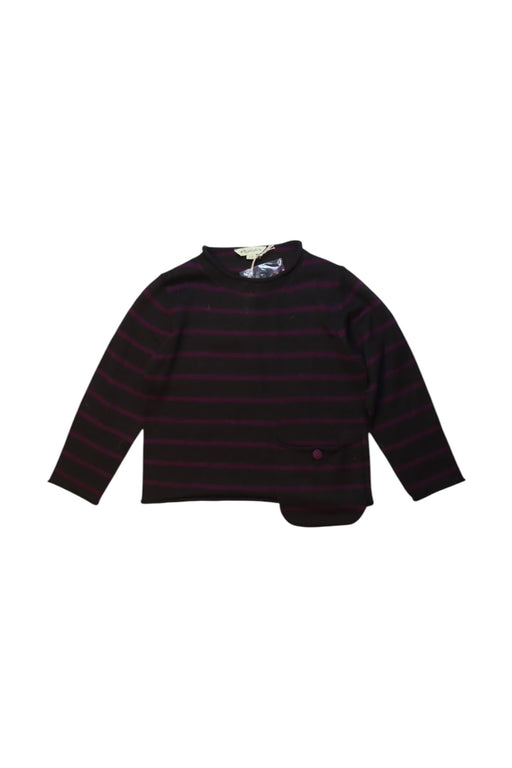 A Black Long Sleeve Tops from Le Petit Pois in size 12-18M for girl. (Front View)