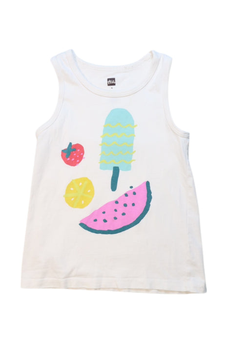 A Multicolour Sleeveless T Shirts from Tea in size 4T for girl. (Front View)