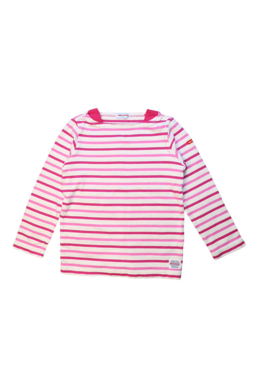 A Pink Long Sleeve T Shirts from Miki House in size 5T for girl. (Front View)