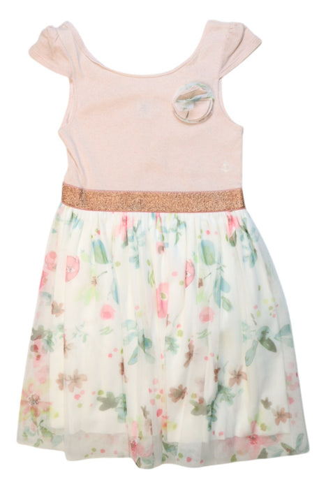 A Multicolour Sleeveless Dresses from Petit Bateau in size 4T for girl. (Front View)