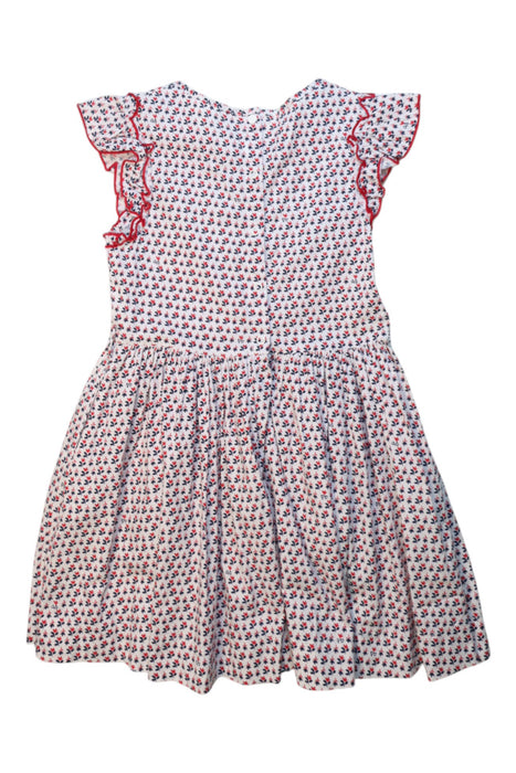 A White Short Sleeve Dresses from Petit Bateau in size 6T for girl. (Back View)