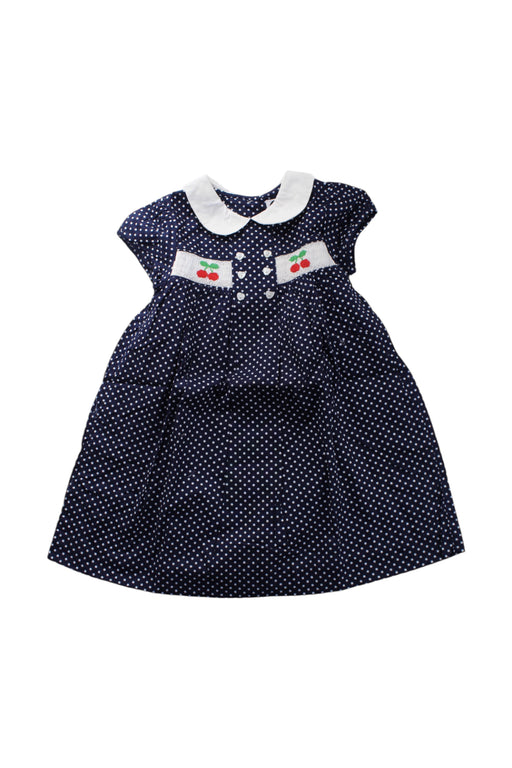 A Navy Short Sleeve Dresses from Question Everything in size 2T for girl. (Front View)