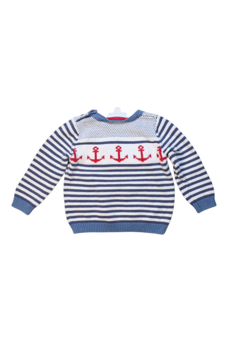 A Blue Knit Sweaters from The Little White Company in size 6-12M for boy. (Back View)