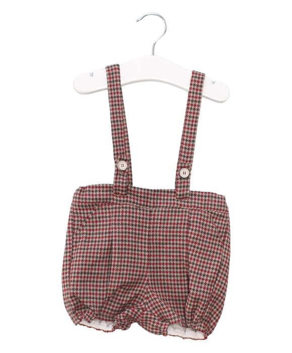A Brown Overall Shorts from Paz Rodriguez in size 6-12M for boy. (Front View)