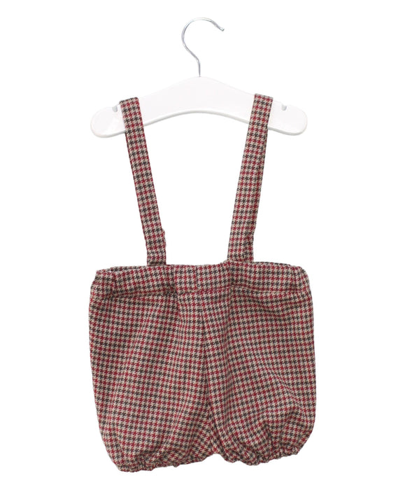 A Brown Overall Shorts from Paz Rodriguez in size 6-12M for boy. (Back View)