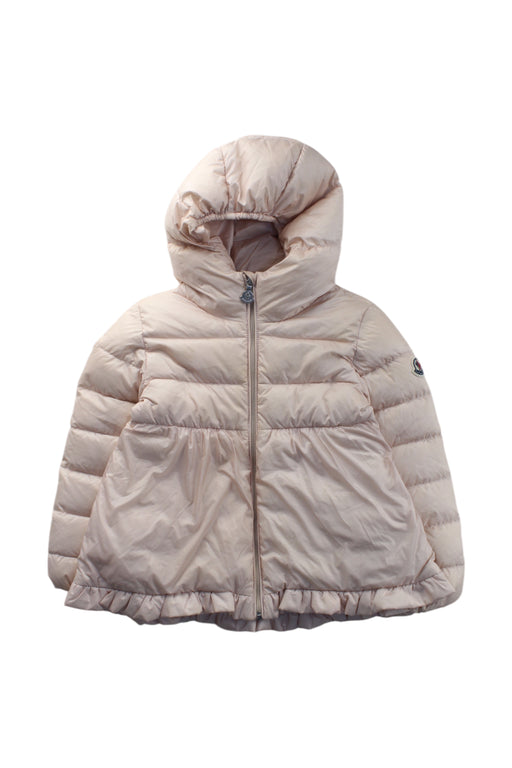 A Peach Puffer/Quilted Coats & Outerwear from Moncler in size 3T for neutral. (Front View)