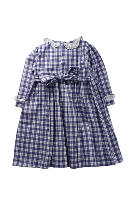 A Blue Long Sleeve Dresses from Mini la mode in size 4T for girl. (Back View)