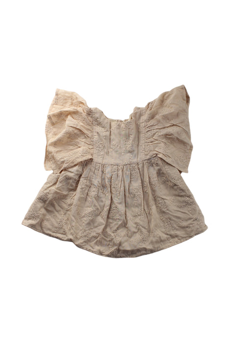 A Beige Sleeveless Tops from Aubrie in size 12-18M for girl. (Front View)