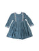 A Grey Long Sleeve Dresses from Velveteen in size 4T for girl. (Front View)