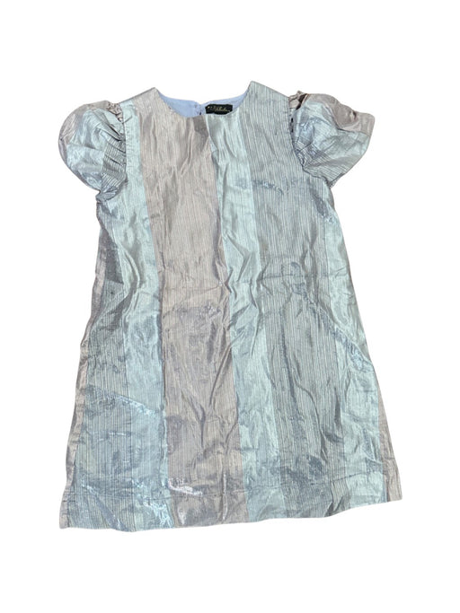 A Silver Short Sleeve Dresses from Velveteen in size 5T for girl. (Front View)