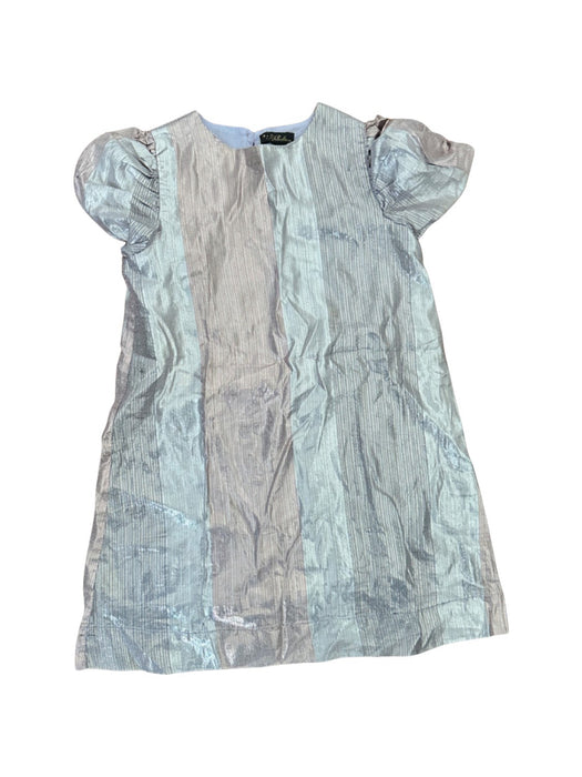 A Silver Short Sleeve Dresses from Velveteen in size 5T for girl. (Front View)