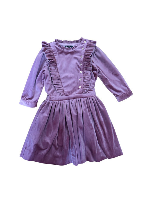 A Pink Long Sleeve Dresses from Velveteen in size 5T for girl. (Front View)