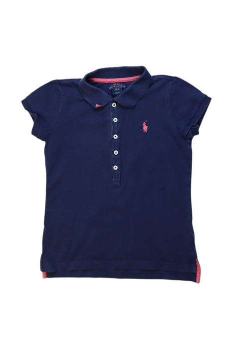 A Navy Short Sleeve Polos from Polo Ralph Lauren in size 7Y for girl. (Front View)