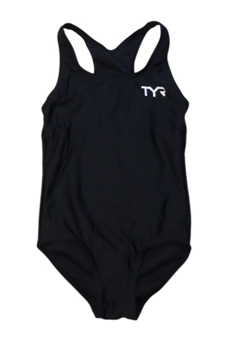 A Black Swimsuits from TYR in size 10Y for girl. (Front View)