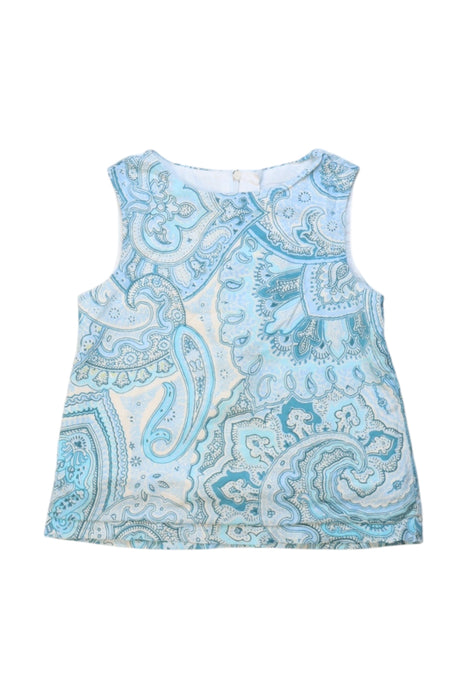 A Blue Sleeveless Tops from Chickeeduck in size 4T for girl. (Front View)