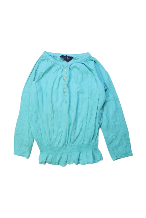 A Teal Long Sleeve Tops from Ralph Lauren in size 6T for girl. (Front View)