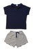 A Navy Shorts Sets from Petit Bateau in size 3T for boy. (Front View)