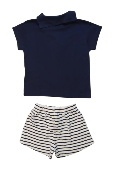 A Navy Shorts Sets from Petit Bateau in size 3T for boy. (Back View)