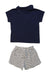 A Navy Shorts Sets from Petit Bateau in size 3T for boy. (Back View)