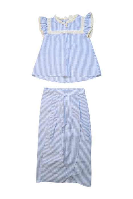 A Blue Pyjama Sets from Petit Moi in size 6-12M for girl. (Front View)