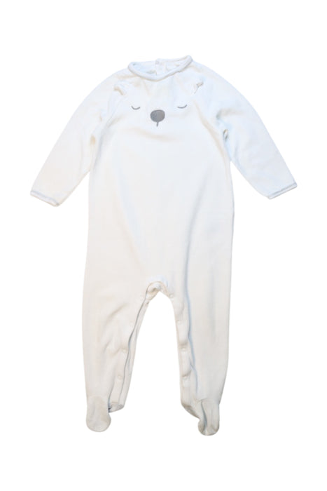 A White Onesies from The Little White Company in size 12-18M for neutral. (Front View)