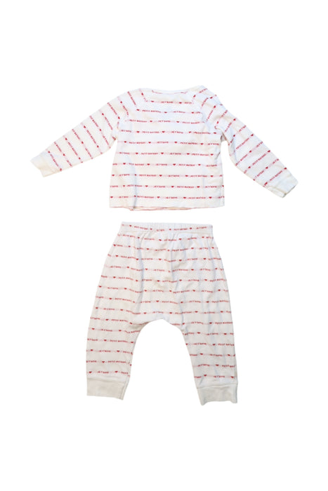 A White Pants Sets from Petit Bateau in size 6-12M for girl. (Back View)