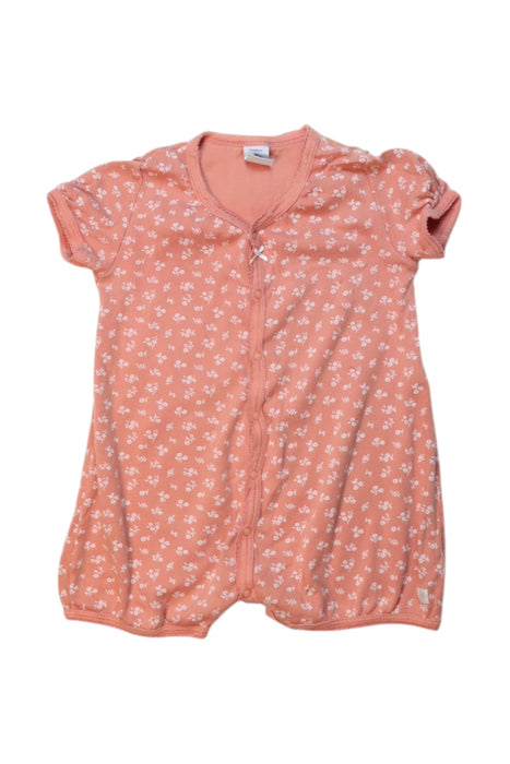 A Peach Short Sleeve Rompers from Petit Bateau in size 6-12M for girl. (Front View)