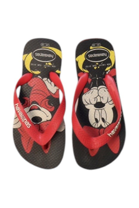 A Red Flip Flops from Havaianas in size 6T for girl. (Back View)