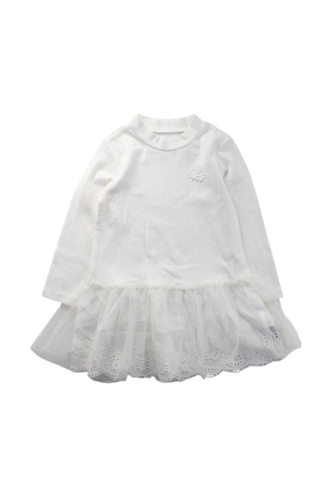 A White Long Sleeve Dresses from Les Enphants in size 3T for girl. (Front View)