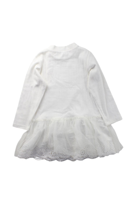 A White Long Sleeve Dresses from Les Enphants in size 3T for girl. (Back View)