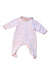 A Pink Long Sleeve Rompers from Lapinou in size 0-3M for girl. (Back View)