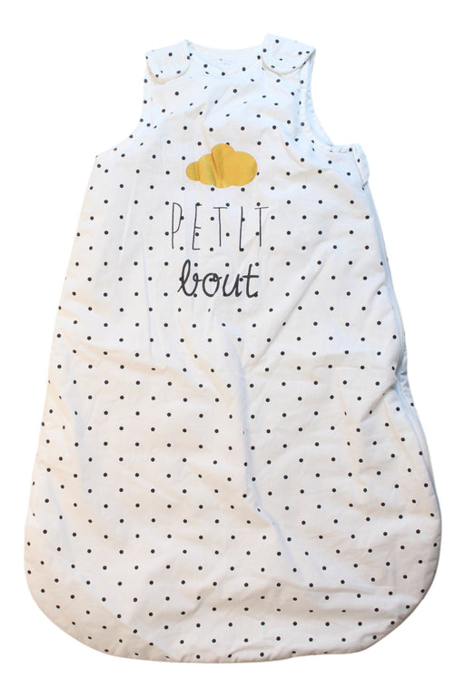 A White Sleepsacs from Vertbaudet in size 3-6M for neutral. (Front View)