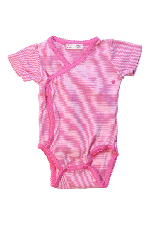 A Pink Short Sleeve Bodysuits from DPAM in size 0-3M for girl. (Front View)