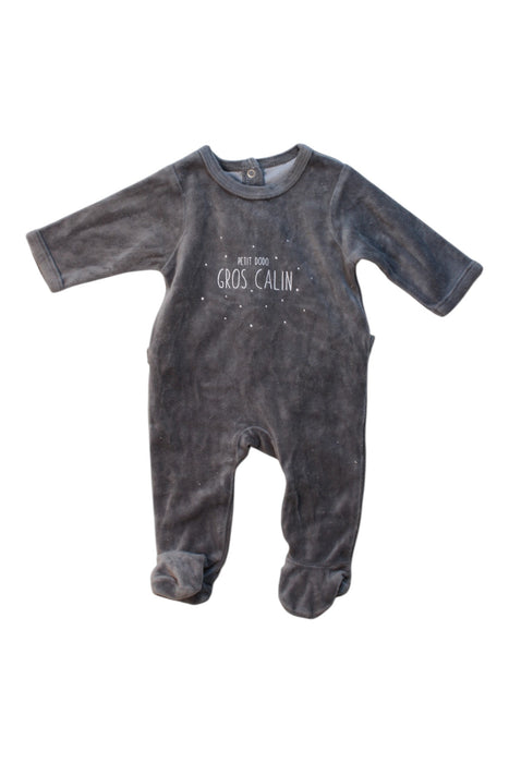 A Grey Onesies from Vertbaudet in size 0-3M for boy. (Front View)