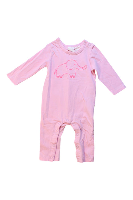 A Pink Long Sleeve Rompers from Seed in size 0-3M for girl. (Front View)