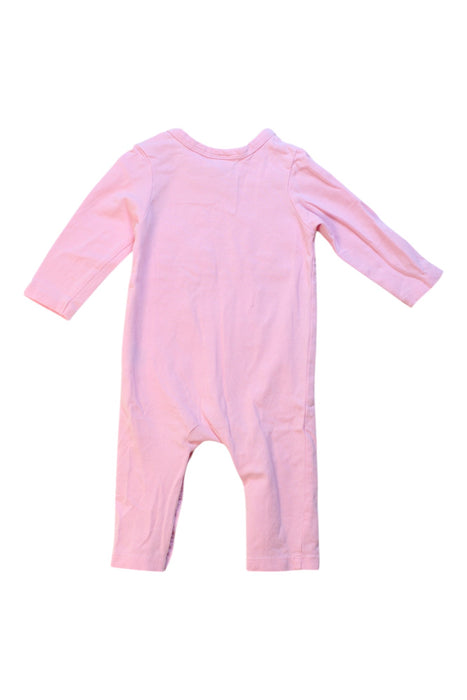 A Pink Long Sleeve Rompers from Seed in size 0-3M for girl. (Back View)