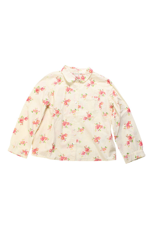 A Ivory Long Sleeve Shirts from Bonpoint in size 4T for girl. (Front View)