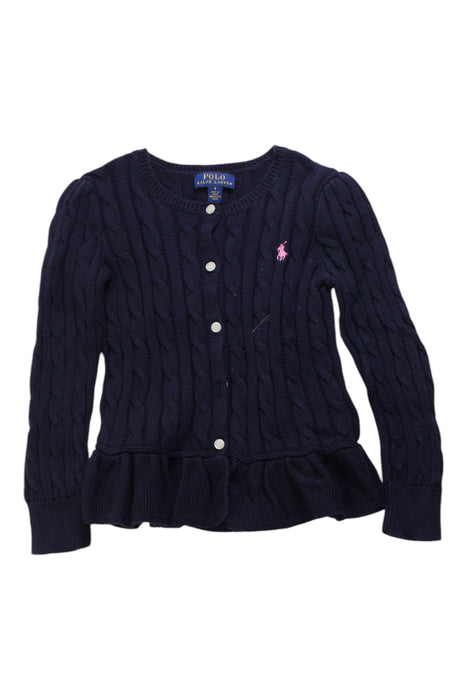 A Navy Cardigans from Polo Ralph Lauren in size 5T for girl. (Front View)