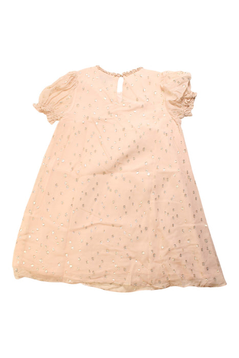 A Peach Short Sleeve Dresses from Velveteen in size 6T for girl. (Back View)