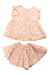 A Pink Skirt Sets from Velveteen in size 6T for girl. (Front View)