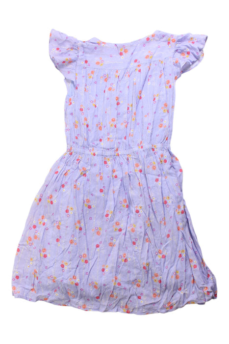 A Purple Short Sleeve Dresses from Velveteen in size 6T for girl. (Back View)