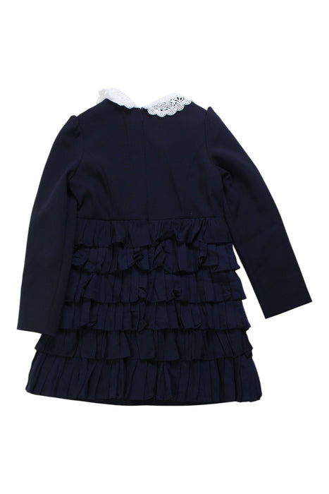 A Navy Long Sleeve Dresses from Nicholas & Bears in size 6T for girl. (Back View)