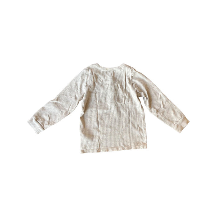 A Beige Long Sleeve Shirts from Purebaby in size 3T for neutral. (Back View)