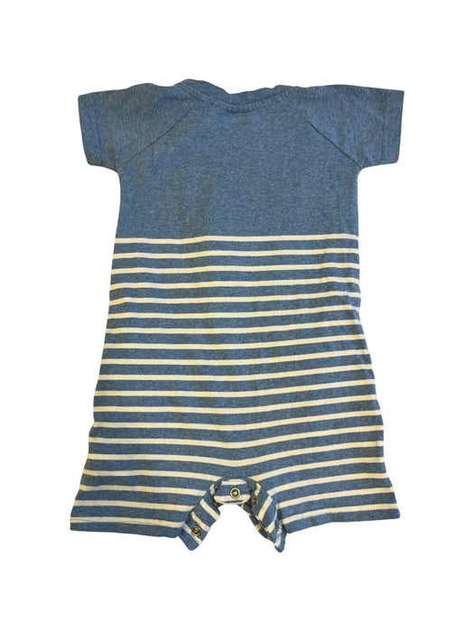 A Blue Short Sleeve Rompers from Jojo Maman Bébé in size 6-12M for boy. (Back View)