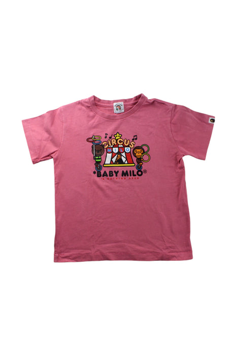 A Pink Short Sleeve T Shirts from BAPE KIDS in size 7Y for neutral. (Front View)