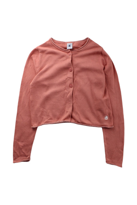 A Peach Cardigans from Petit Bateau in size 8Y for girl. (Front View)