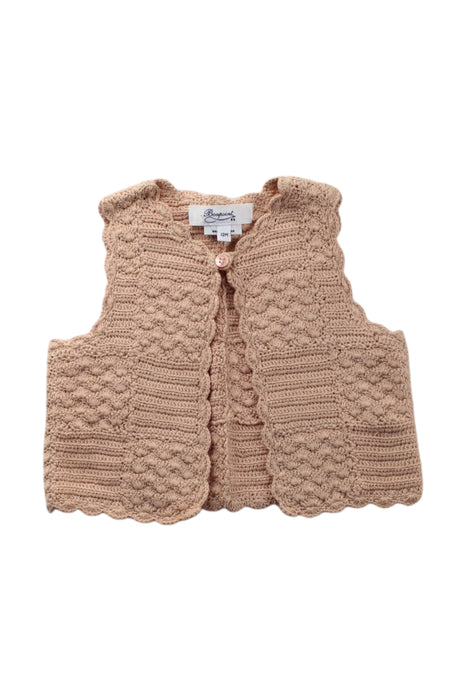 A Beige Dress Up Vests from Bonpoint in size 6-12M for neutral. (Front View)